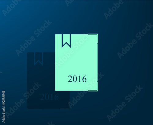 Vector illustration with shadow on blue background with gradient