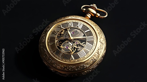 Gold Pocket Watch. The best graphic resources about watches and time