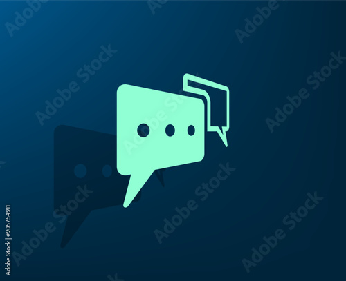 Vector illustration with shadow on blue background with gradient