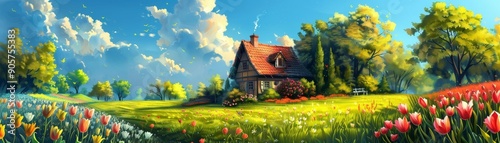 Dreamy Cottage in a Field o...