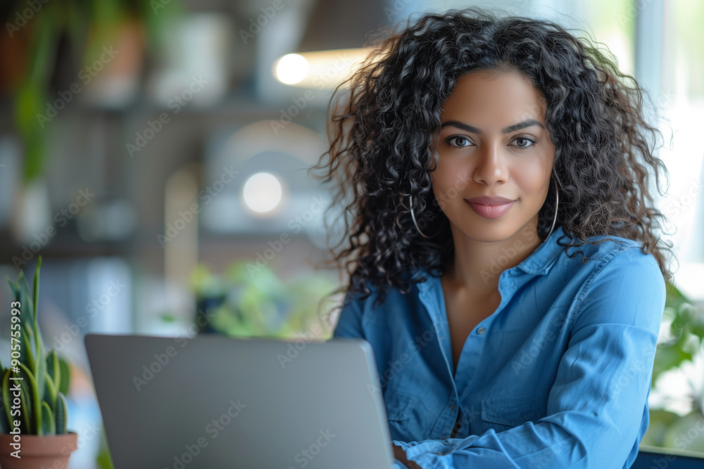 Successful Black Woman Focused on Working at Laptop in Office Environment Corporate Professional Successful Black Woman Focused on Working at Laptop in Office Environment Corporate Professional