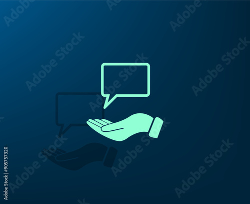 Vector illustration with shadow on blue background with gradient