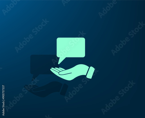 Vector illustration with shadow on blue background with gradient
