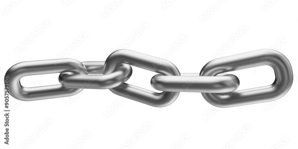 Silver chain isolated on a transparent background. 3D render of chromed metal. Silver chain isolated on a transparent background. 3D render of chromed metal.