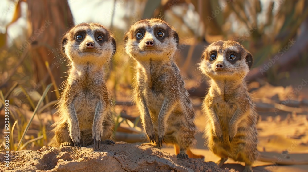 Meerkats are striving to help their companions Meerkats are striving to help their companions