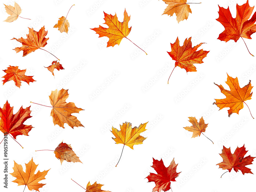 Yellow maple leaves on a transparent background Yellow maple leaves on a transparent background