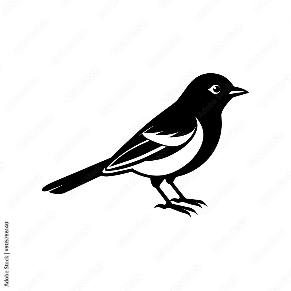 Obraz premium A cute bird silhouette vector