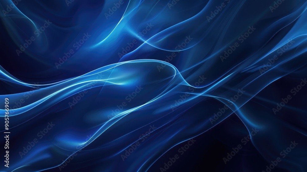 Fototapeta premium Neon blur in futuristic navy blue abstract background