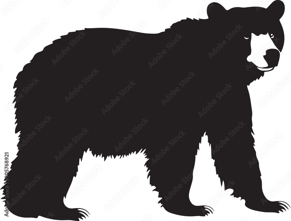 Grizzly Bear Silhouette Vector Illustration Grizzly Bear Silhouette Vector Illustration