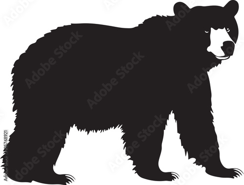 Grizzly Bear Silhouette Vector Illustration
