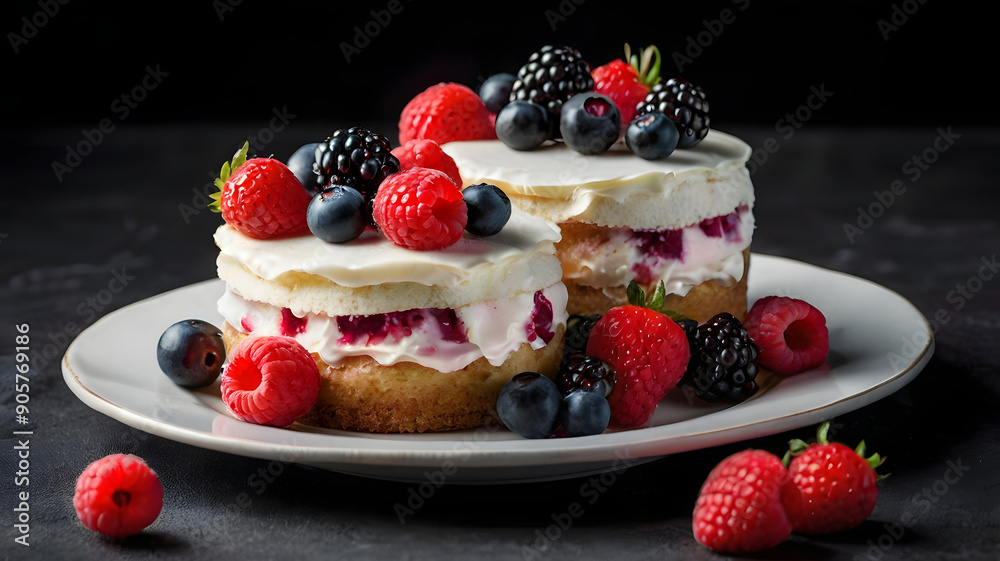 cheese layer cake with berries cheese layer cake with berries