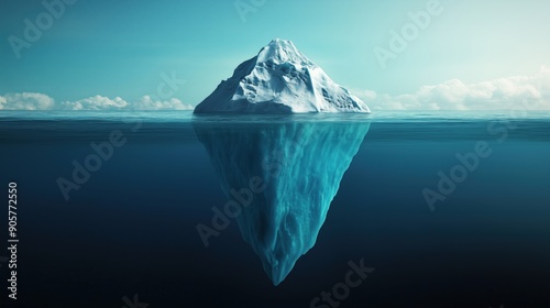 background with an image of an iceberg and its underwater part