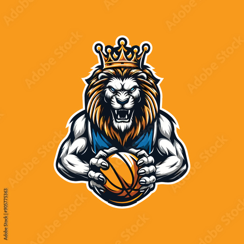 Lion sports logo, high details vector illustration of angry lion head