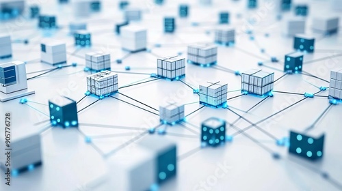 Circular Supply Chain Circular supply chain illustration on a white background, interconnected