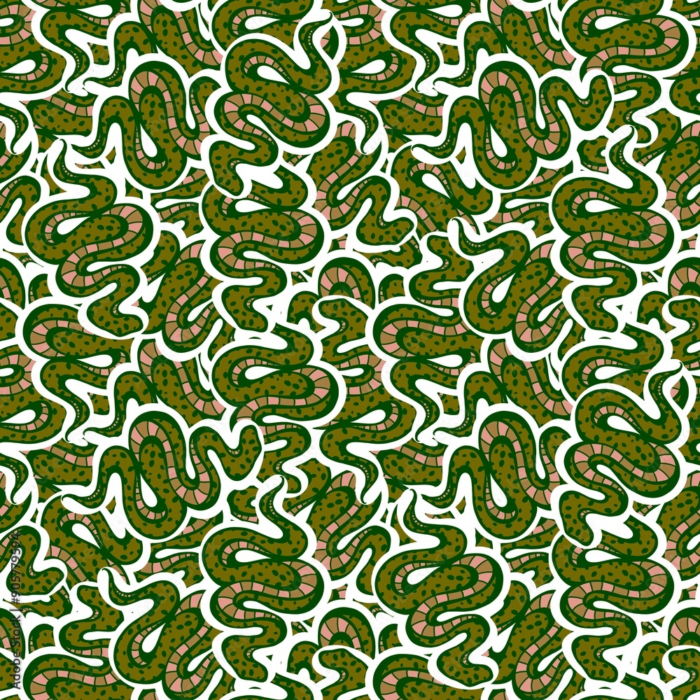 Cartoon animals seamless snake pattern for wrapping and kids new 2025 year Cartoon animals seamless snake pattern for wrapping and kids new 2025 year
