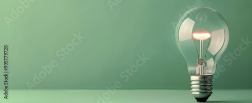 Vintage Light Bulb on a Turquoise Background