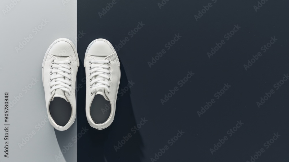 A high-quality AI-generated stock image of a stylish pair of sneakers positioned on the left side, leaving space on the right for text. Ideal for fashion, sports, and lifestyle content. A high-quality AI-generated stock image of a stylish pair of sneakers positioned on the left side, leaving space on the right for text. Ideal for fashion, sports, and lifestyle content.