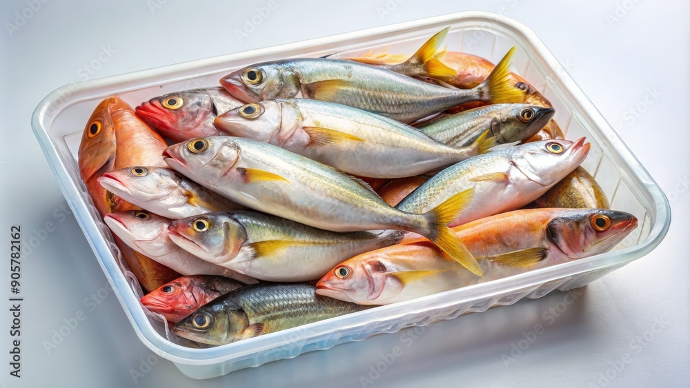 Fresh Catch A Colorful Array of Fish in a Plastic Container, Seafood, Fish Market, Freshness , Catch Fresh Catch A Colorful Array of Fish in a Plastic Container, Seafood, Fish Market, Freshness , Catch
