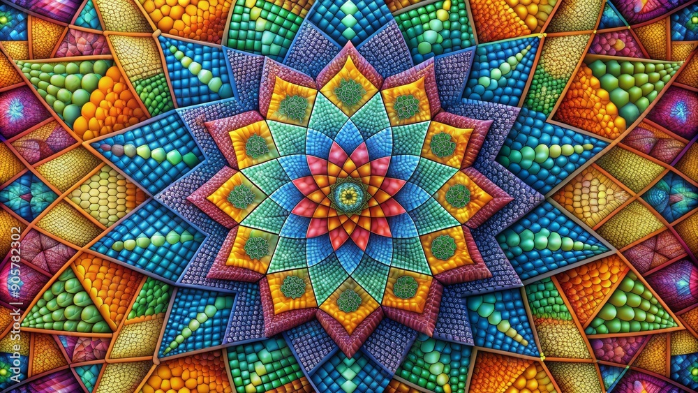 Geometric Mosaic Flower Mandala, Colorful, Abstract, Pattern, Design Geometric Mosaic Flower Mandala, Colorful, Abstract, Pattern, Design