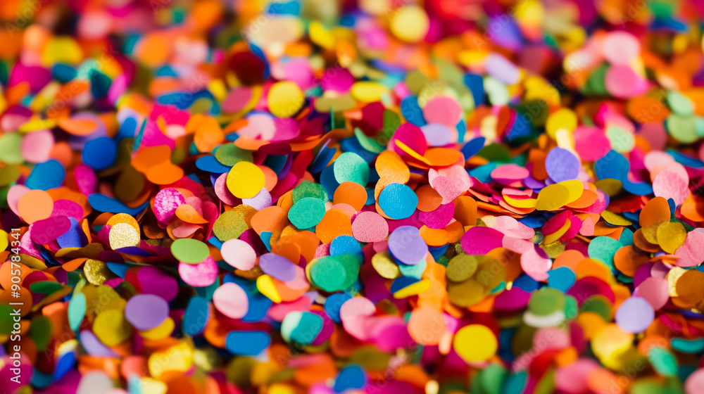 Close-up of vibrant, colorful confetti pieces, scattered and overlapping, creating a festive and celebratory atmosphere. Perfect for party invitations, events, and celebrations. Close-up of vibrant, colorful confetti pieces, scattered and overlapping, creating a festive and celebratory atmosphere. Perfect for party invitations, events, and celebrations.