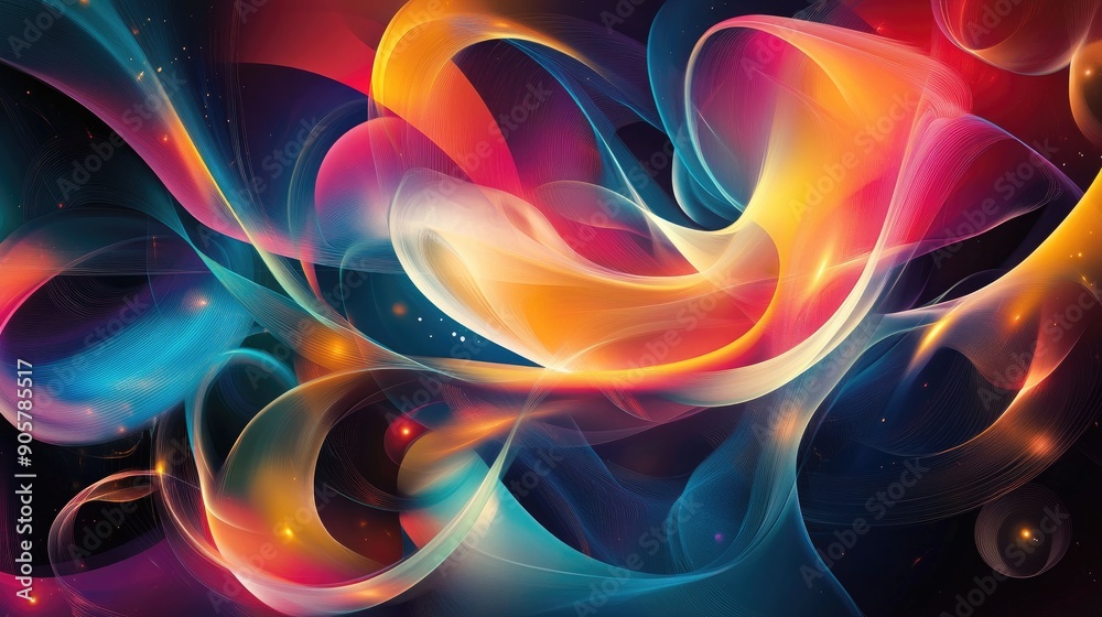 Naklejka premium Beautiful abstract design with overlapping dynamic colorful elements