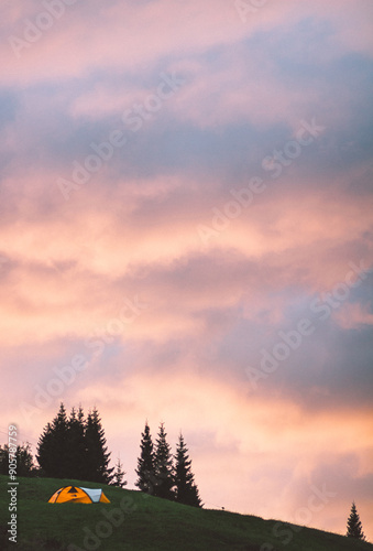 sunset over the mountains