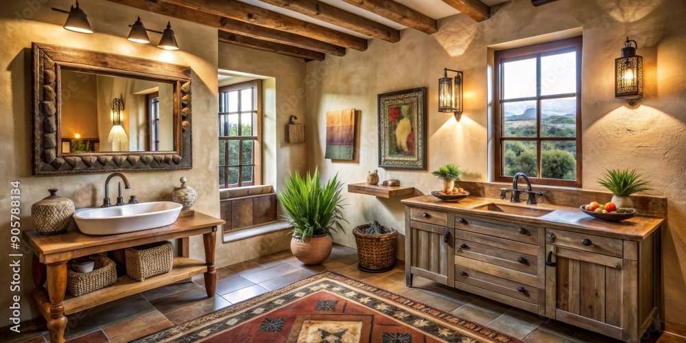 Thumbnail for Rustic Vintage Bathroom Decor With Reclaimed Wood Beams