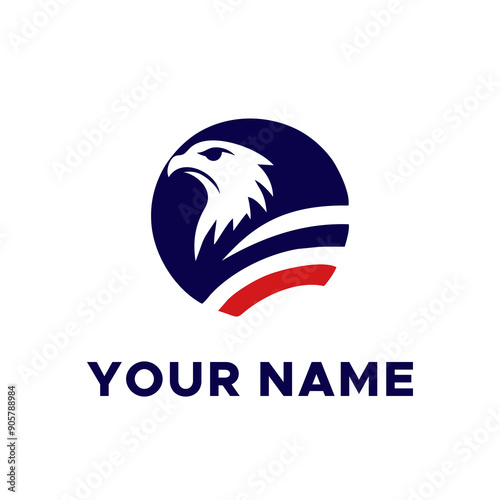 logo combination of eagle head with United States flag