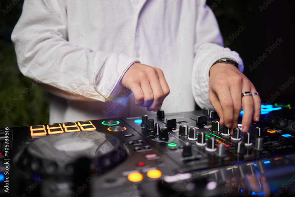 Audio Mixing Console in a Recording Studio with advanced sound production capabilities Audio Mixing Console in a Recording Studio with advanced sound production capabilities