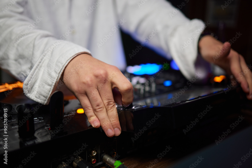 Audio Mixing Console in a Recording Studio with advanced sound production capabilities Audio Mixing Console in a Recording Studio with advanced sound production capabilities