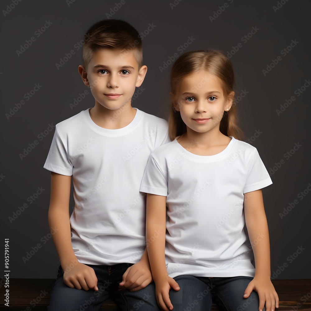 boy and girl wearing bella canvas white shirt mockup, Shirt Mock Up Clothe boy and girl wearing bella canvas white shirt mockup, Shirt Mock Up Clothe