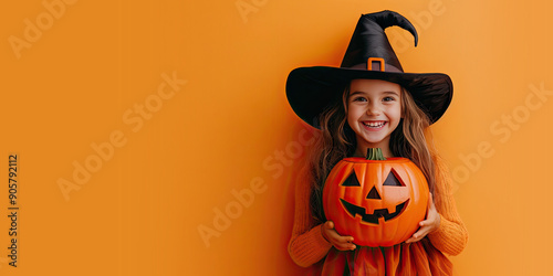 Cute Girl Dressed as a Witc...