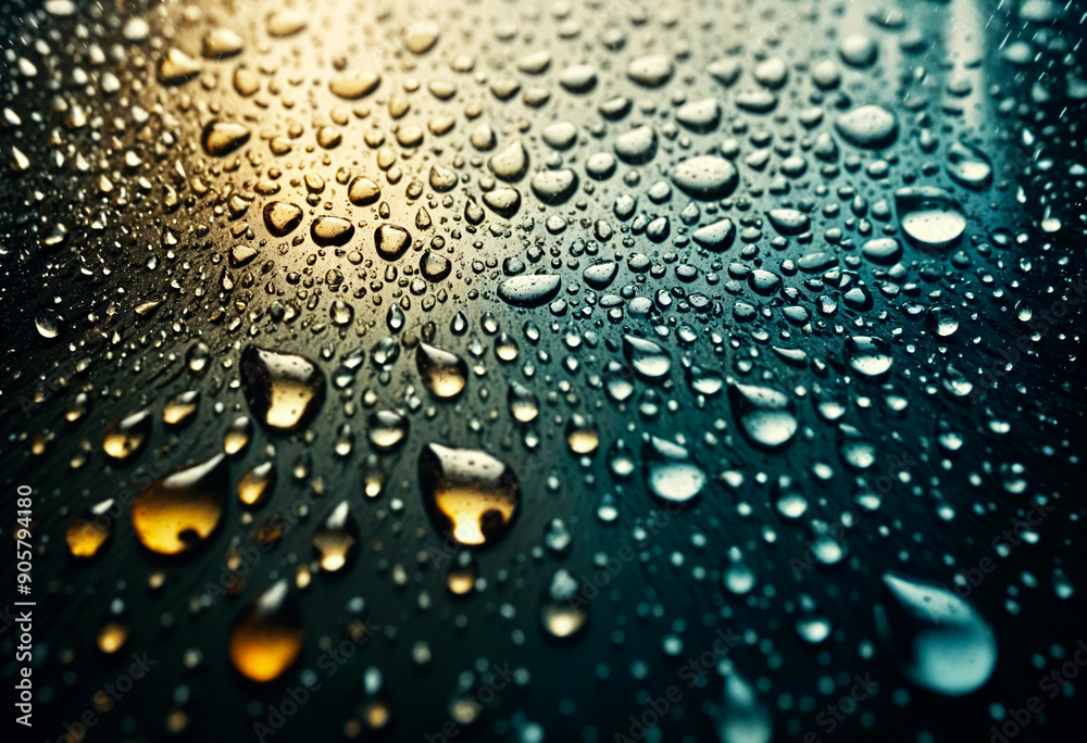 water droplets on a dark glossy surface, wallpaper water droplets on a dark glossy surface, wallpaper