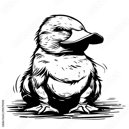 Platypus Black Vector Illustration