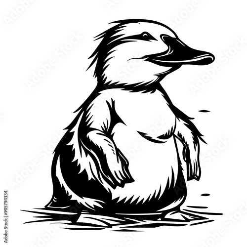 Platypus Black Vector Illustration