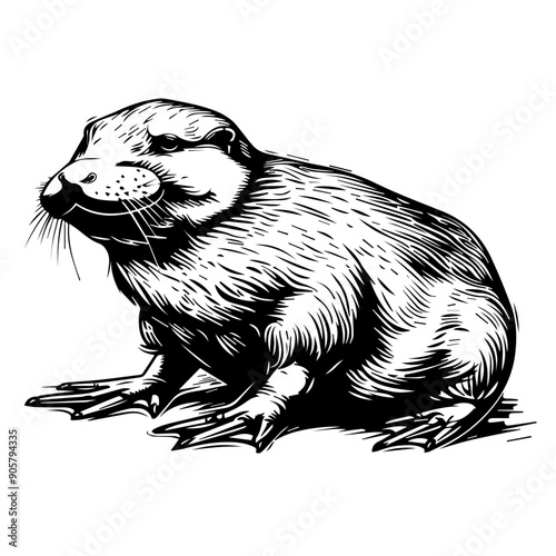 Platypus Black Vector Illustration