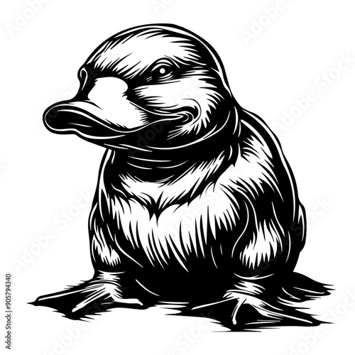 Platypus Black Vector Illustration