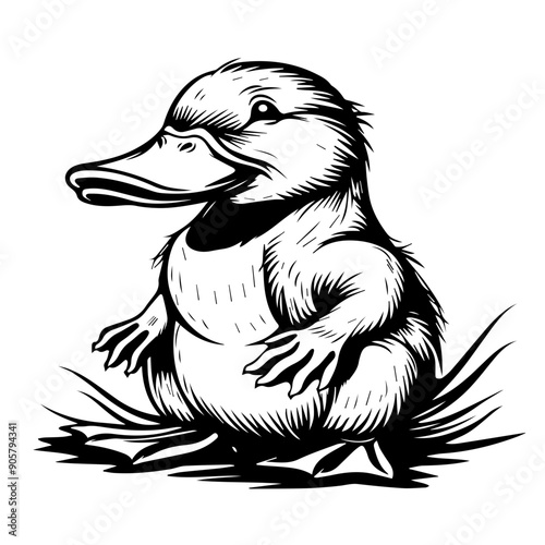 Platypus Black Vector Illustration