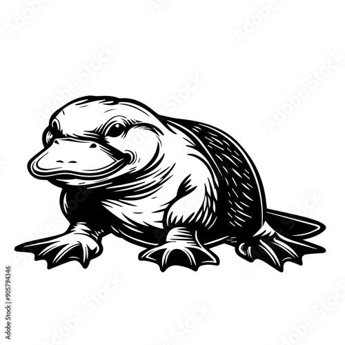 Platypus Black Vector Illustration