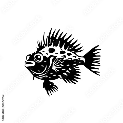 Pufferfish Black Vector Illustration