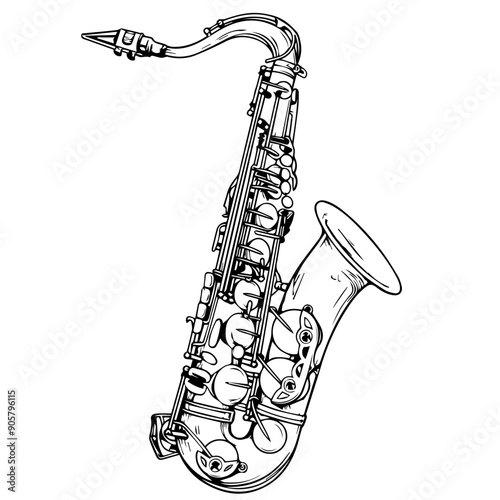 Saxophone Black Vector Illustration