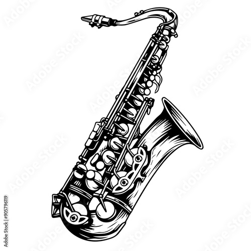 Saxophone Black Vector Illustration