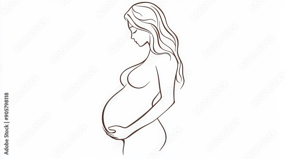A minimalist line drawing of a pregnant woman, symbolizing pregnancy and fertility treatment. A minimalist line drawing of a pregnant woman, symbolizing pregnancy and fertility treatment.