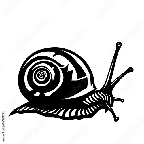 Snail  Black Vector Illustration
