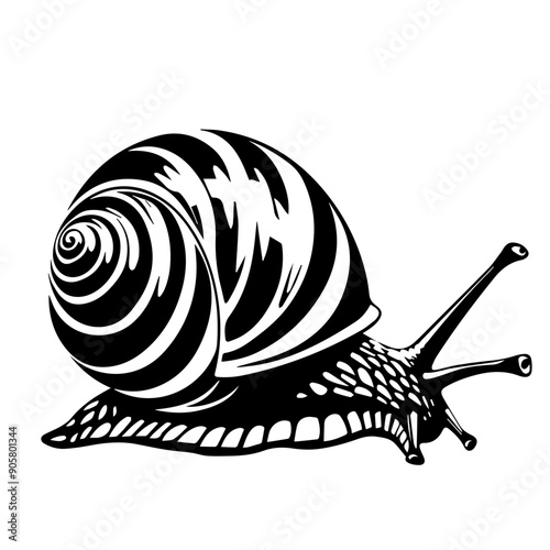Snail  Black Vector Illustration