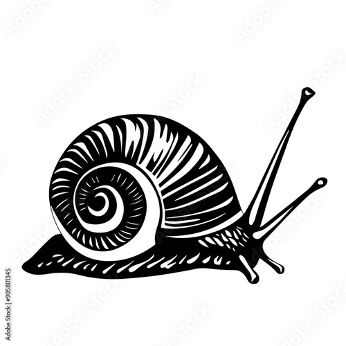 Snail  Black Vector Illustration