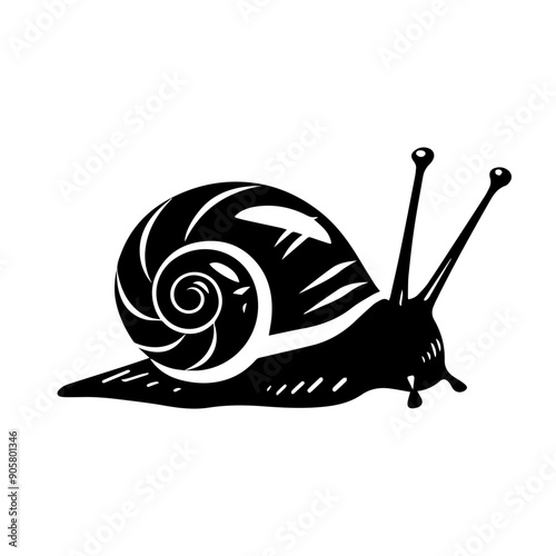 Snail  Black Vector Illustration