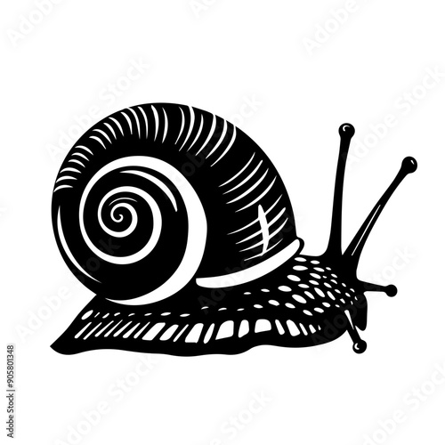 Snail  Black Vector Illustration