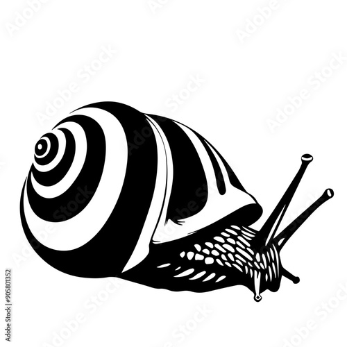 Snail  Black Vector Illustration