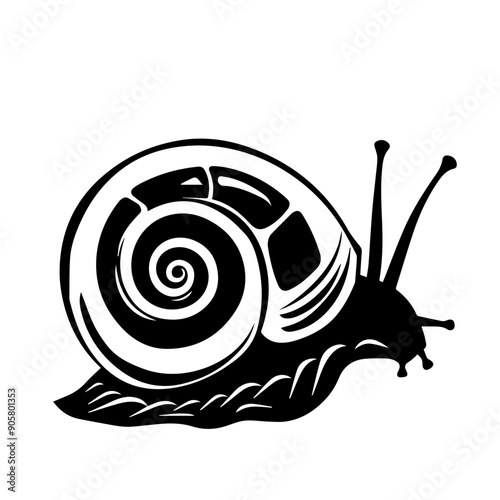Snail  Black Vector Illustration